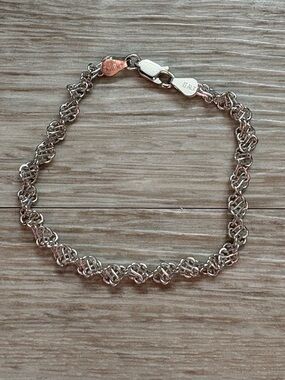 Vintage Italian Sterling Silver Rope Link Bracelet